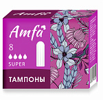 AMFA Тампоны без апликатора Super 8шт